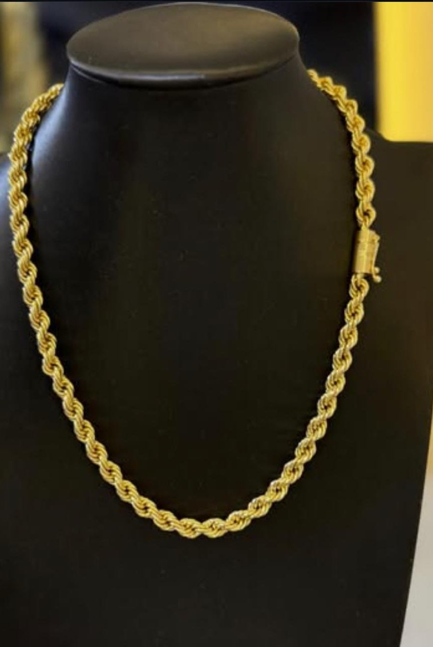 Corrente Cordão Baiano 8mm Moeda Antiga Banhada Ouro 24k 60cm