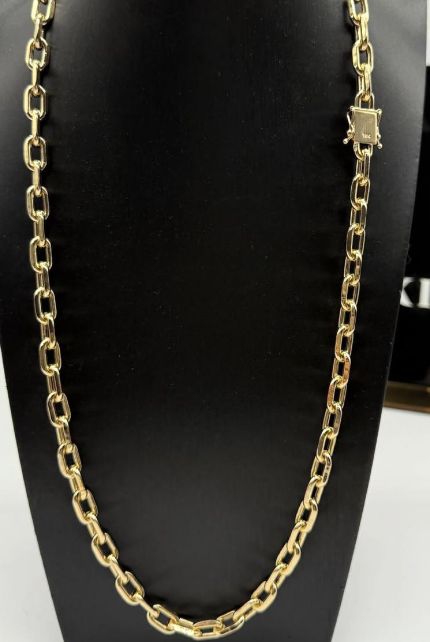Corrente Cartier Cadeado 10mm Moeda Antiga Banhada Ouro 24k 70cm