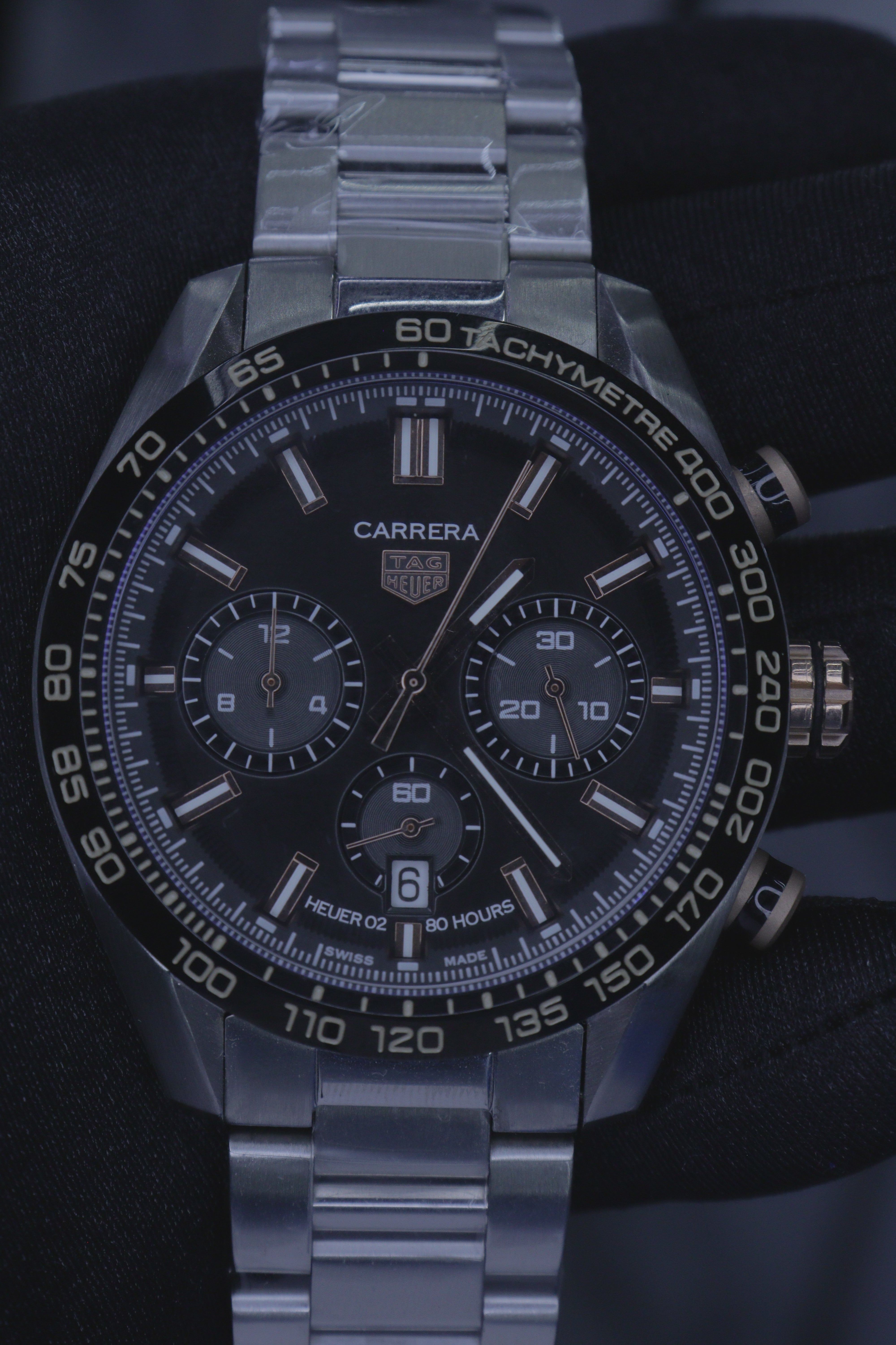 TAG Heuer Carrera Heuer 02 Cronógrafo Preto Aço