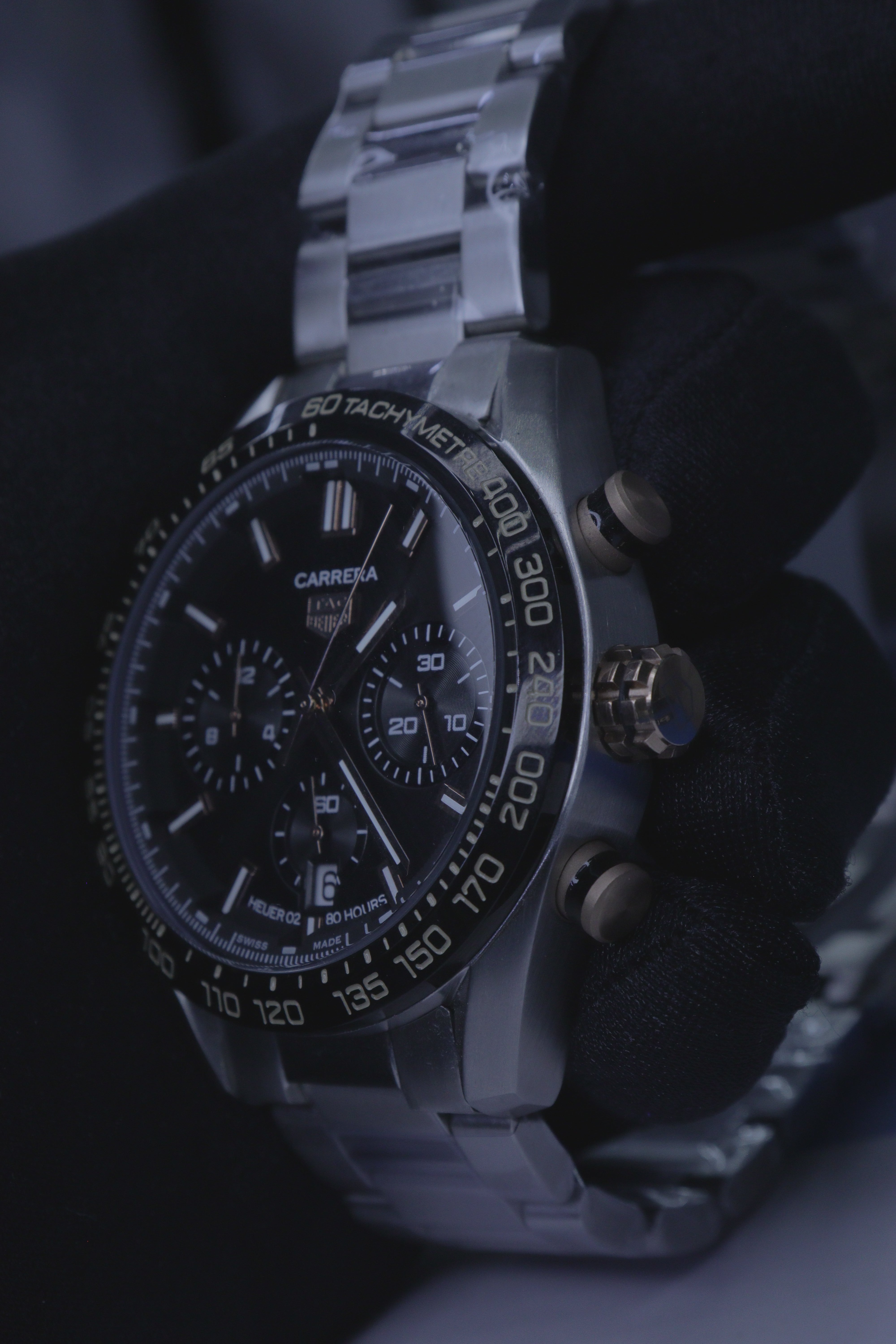 TAG Heuer Carrera Heuer 02 Cronógrafo Preto Aço