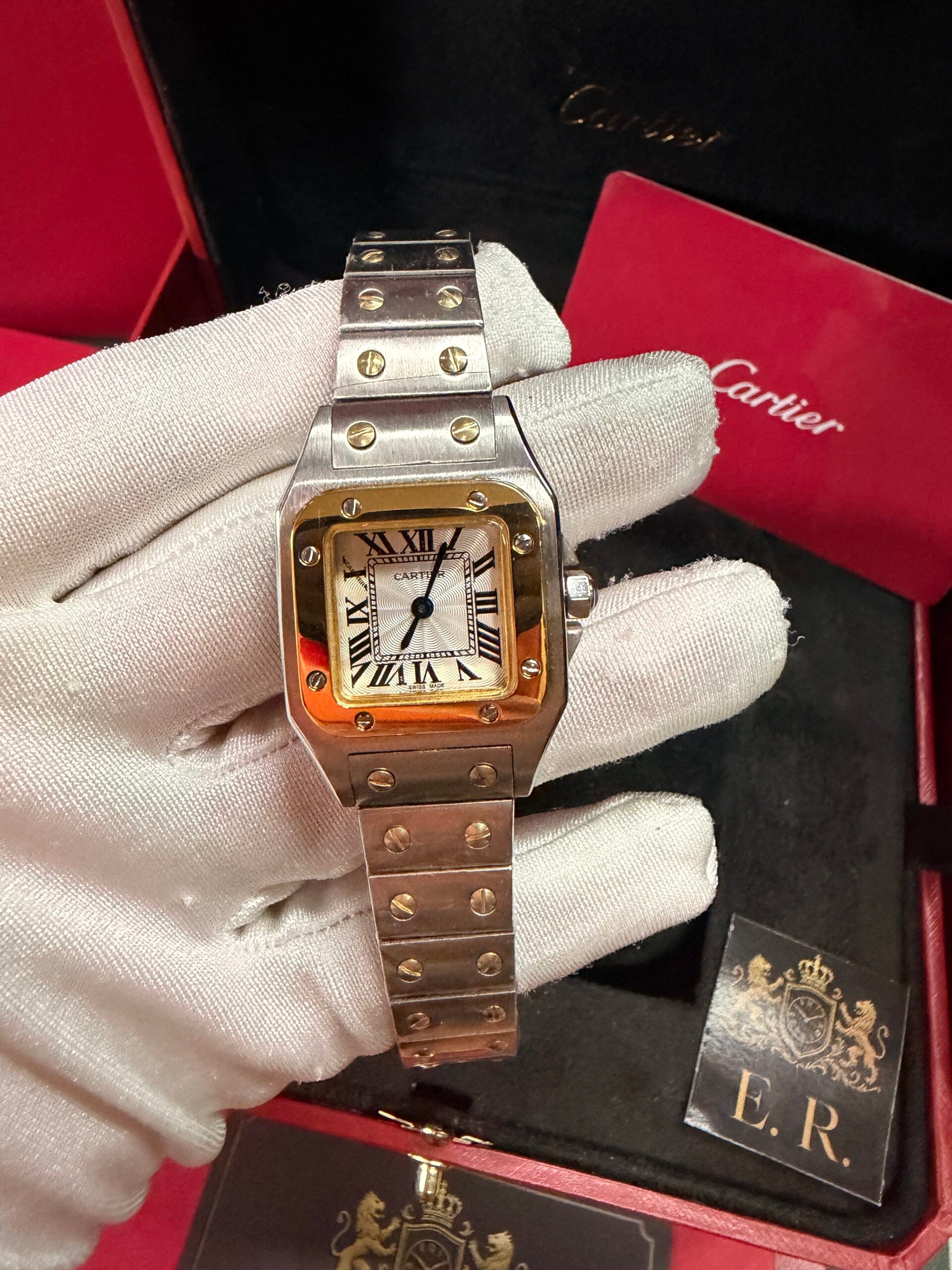 Cartier Santos Prata/Dourado – Médio