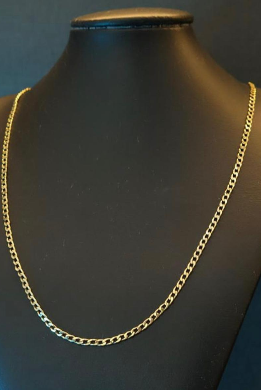 Corrente Grumet 1 por 1 3mm Moeda Antiga Banhada Ouro 24k 70cm
