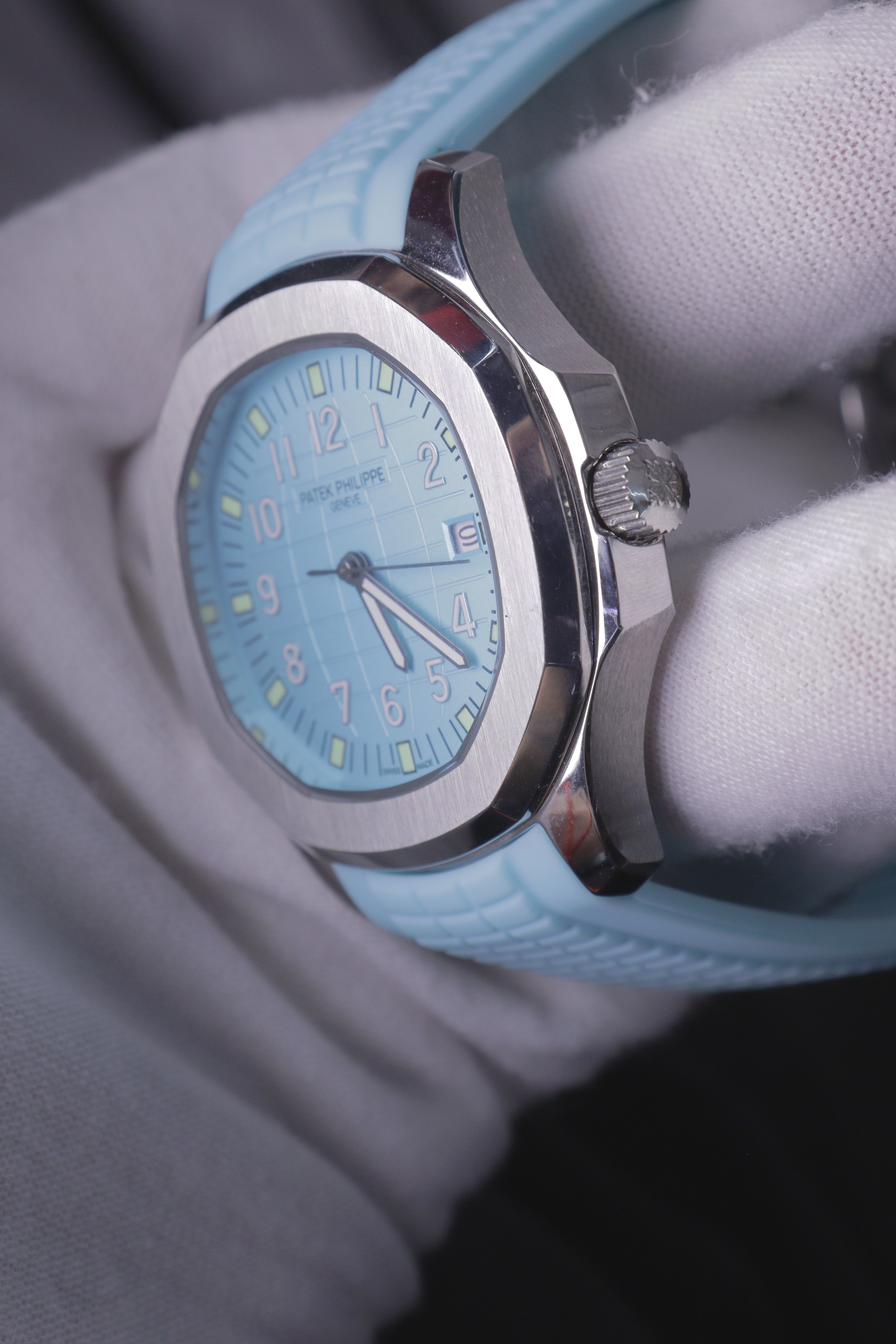 Patek Philippe Aquanaut Date Aço Azul Céu