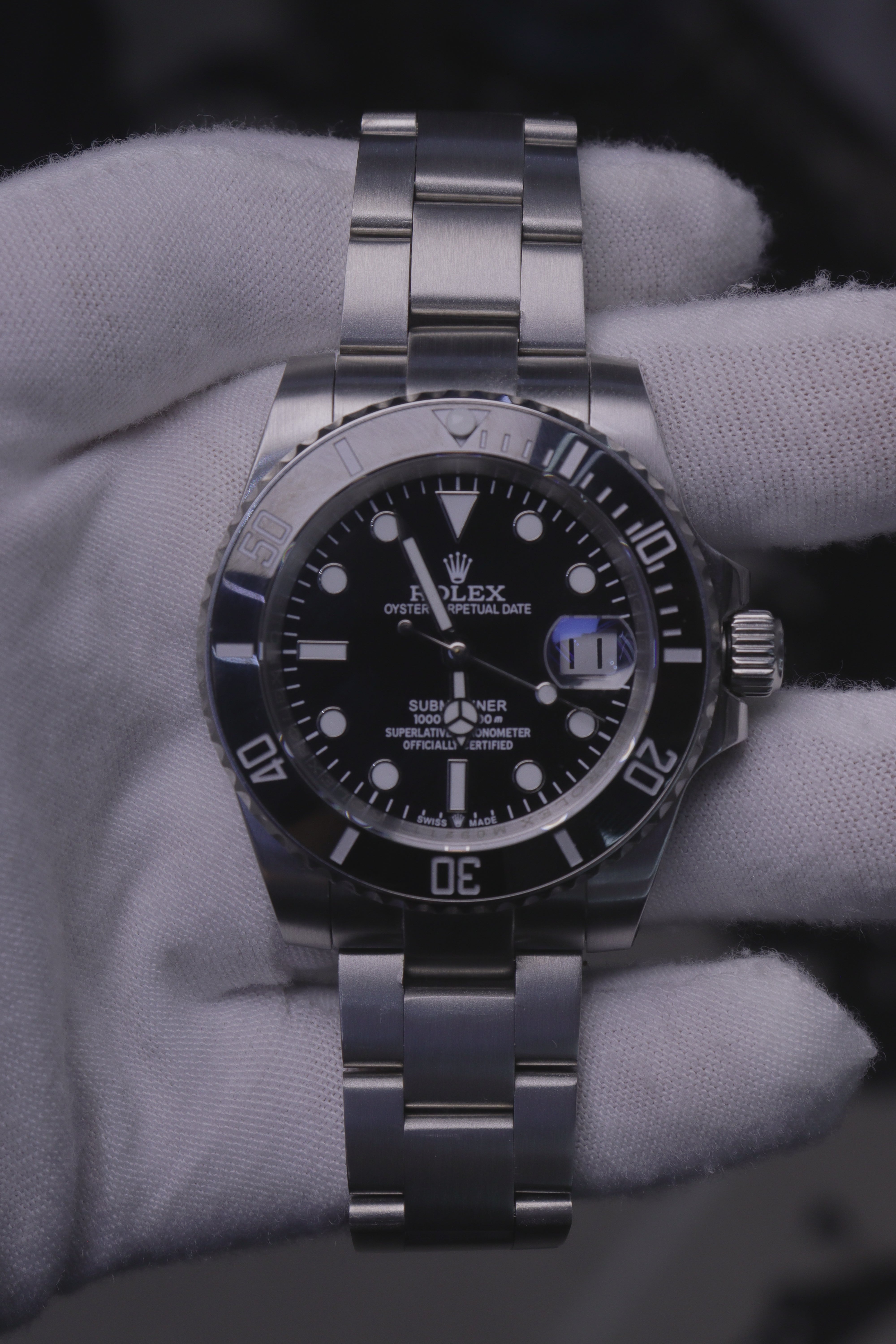Rolex Submariner Date "Submariner" Preto Aço