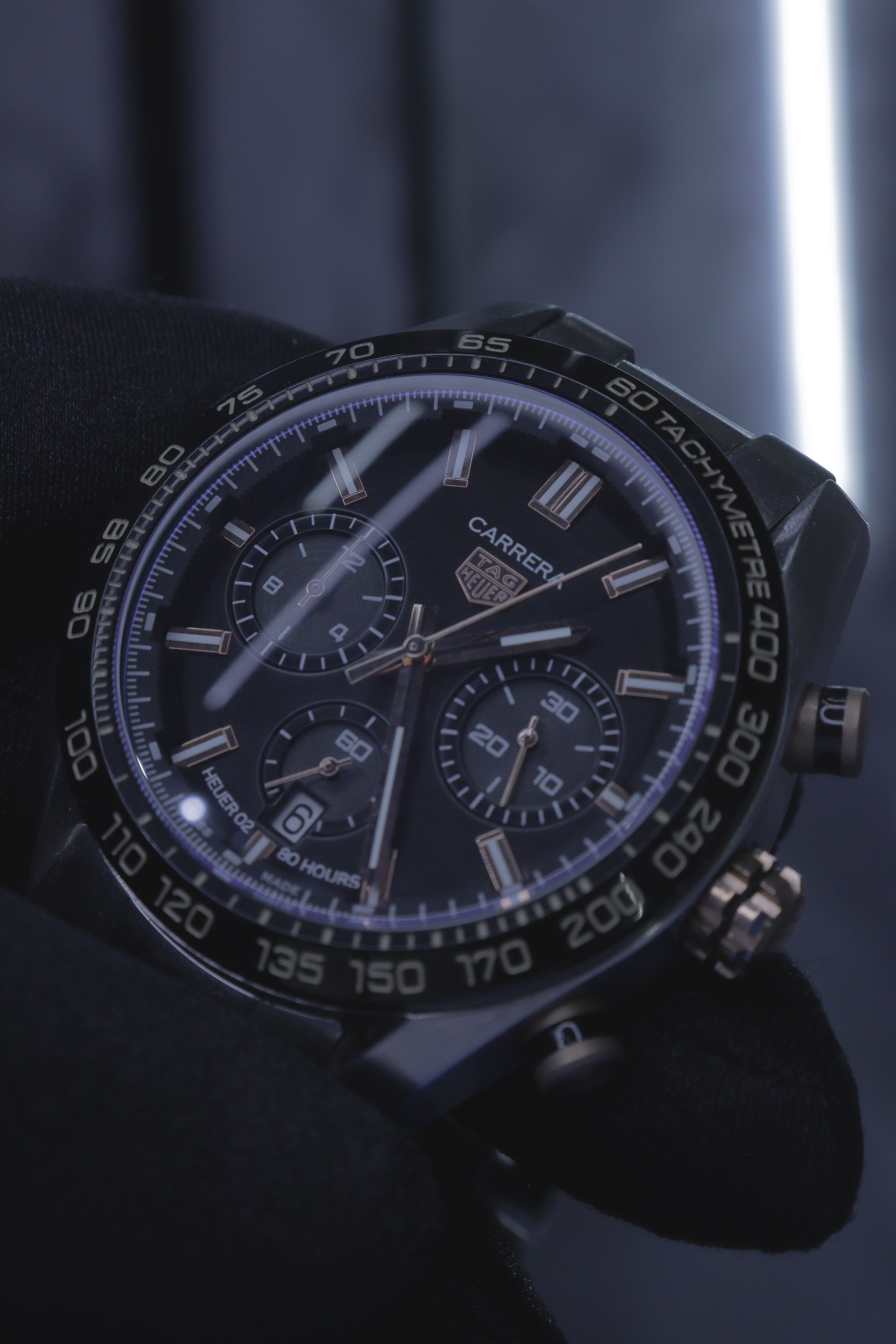TAG Heuer Carrera Heuer 02 Cronógrafo Preto Aço