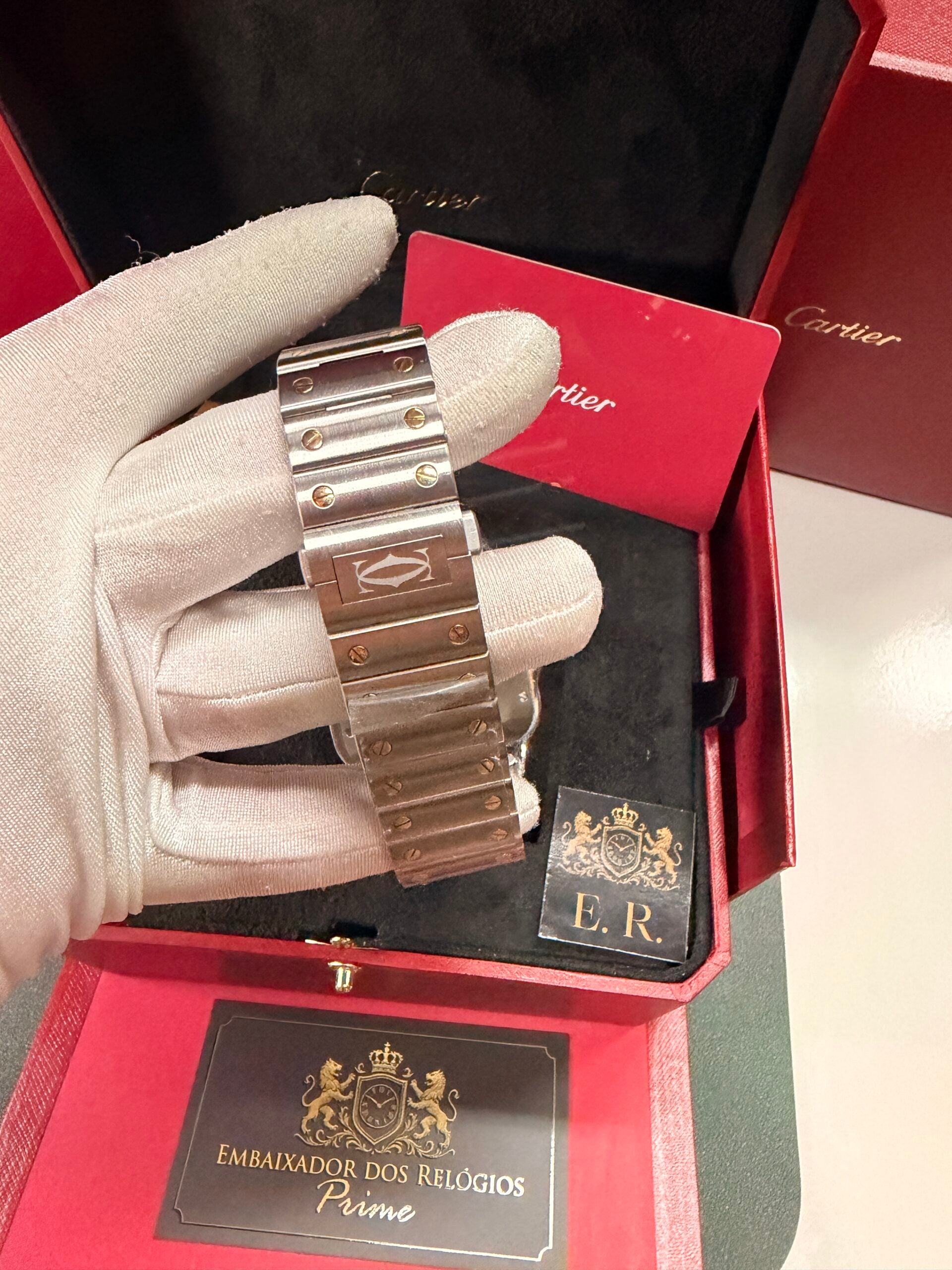 Cartier Santos Prata/Dourado – Grande