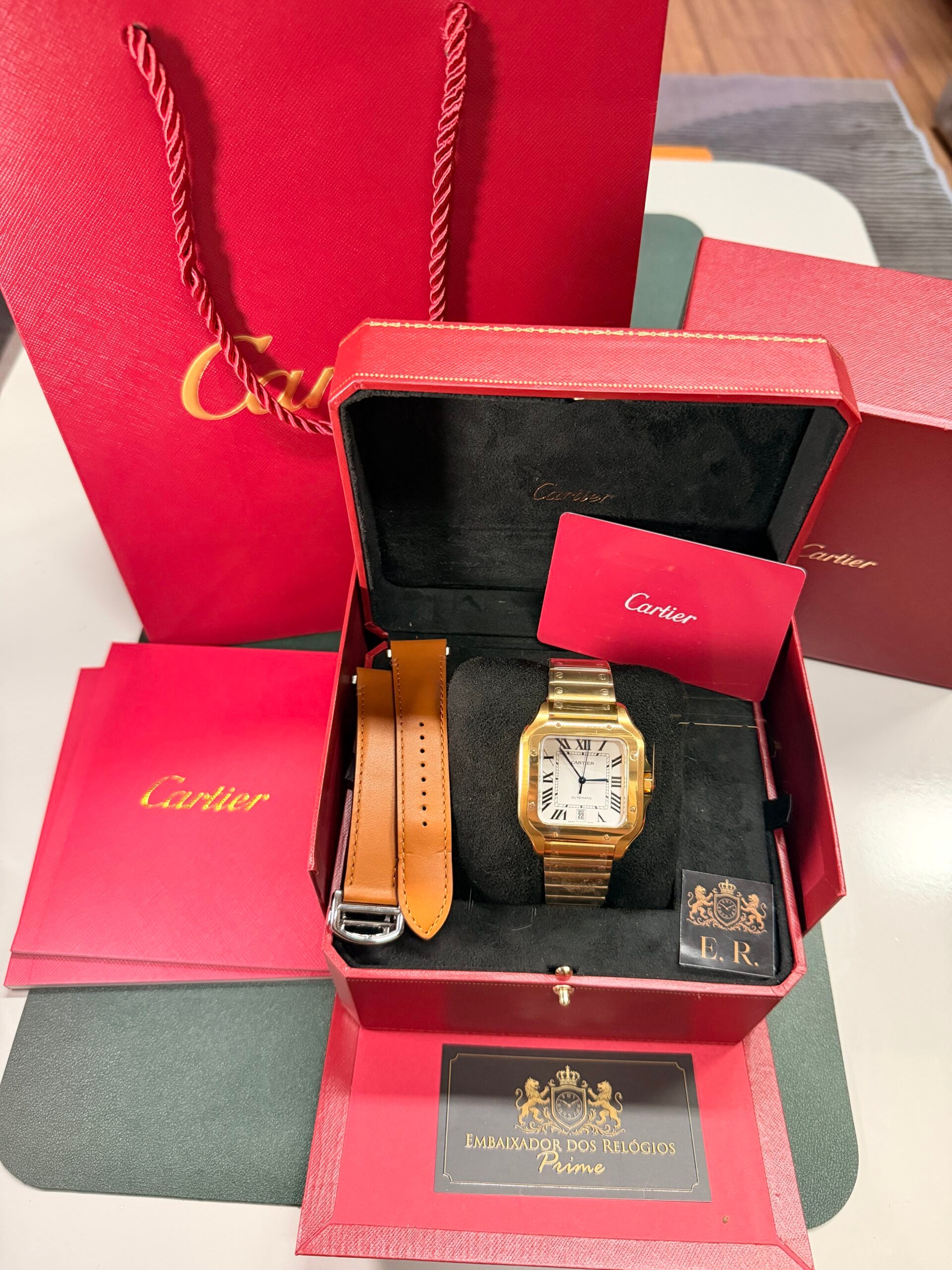 Cartier Santos Dourado – Grande