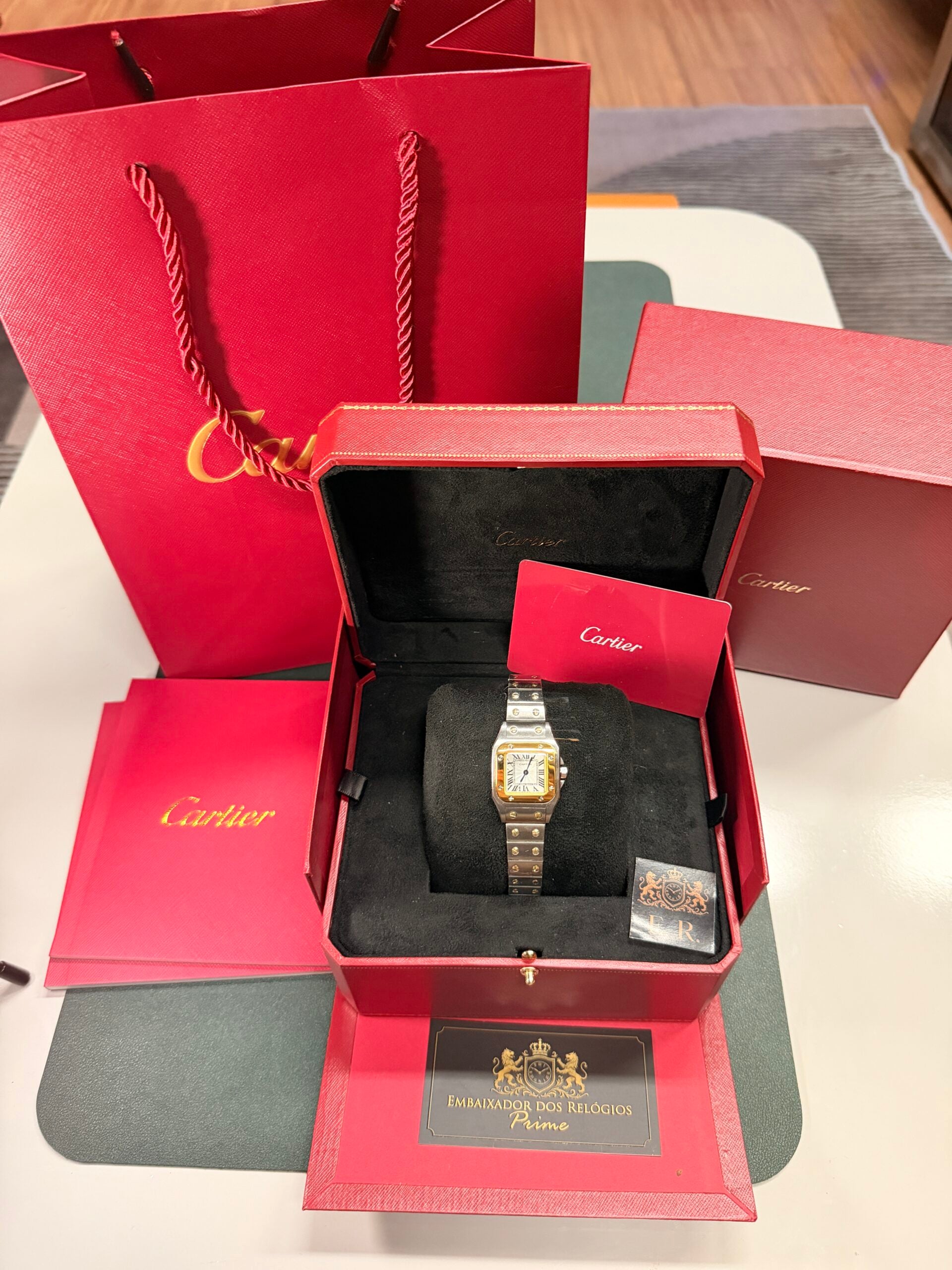 Cartier Santos Prata/Dourado – Médio