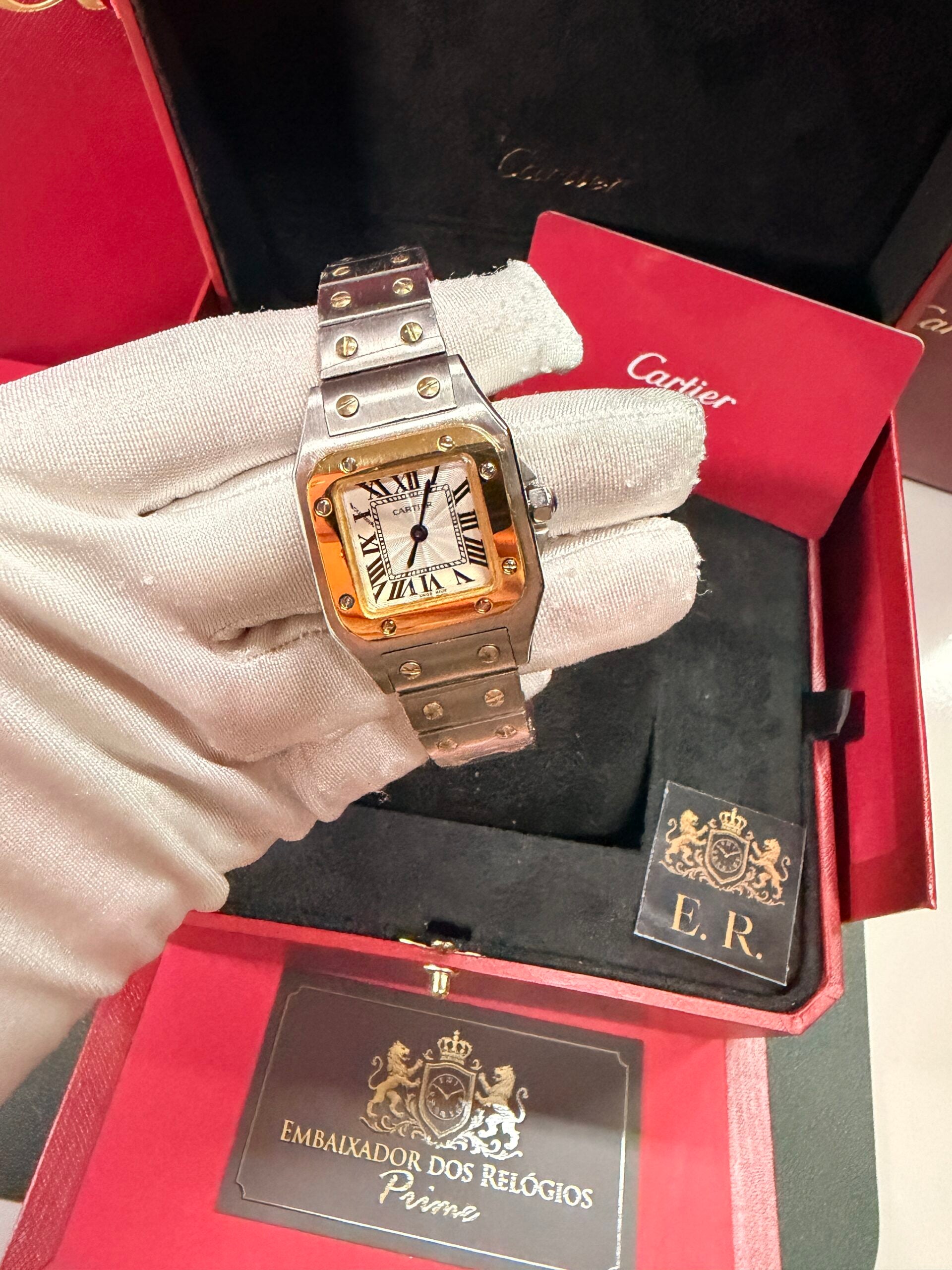 Cartier Santos Prata/Dourado – Médio