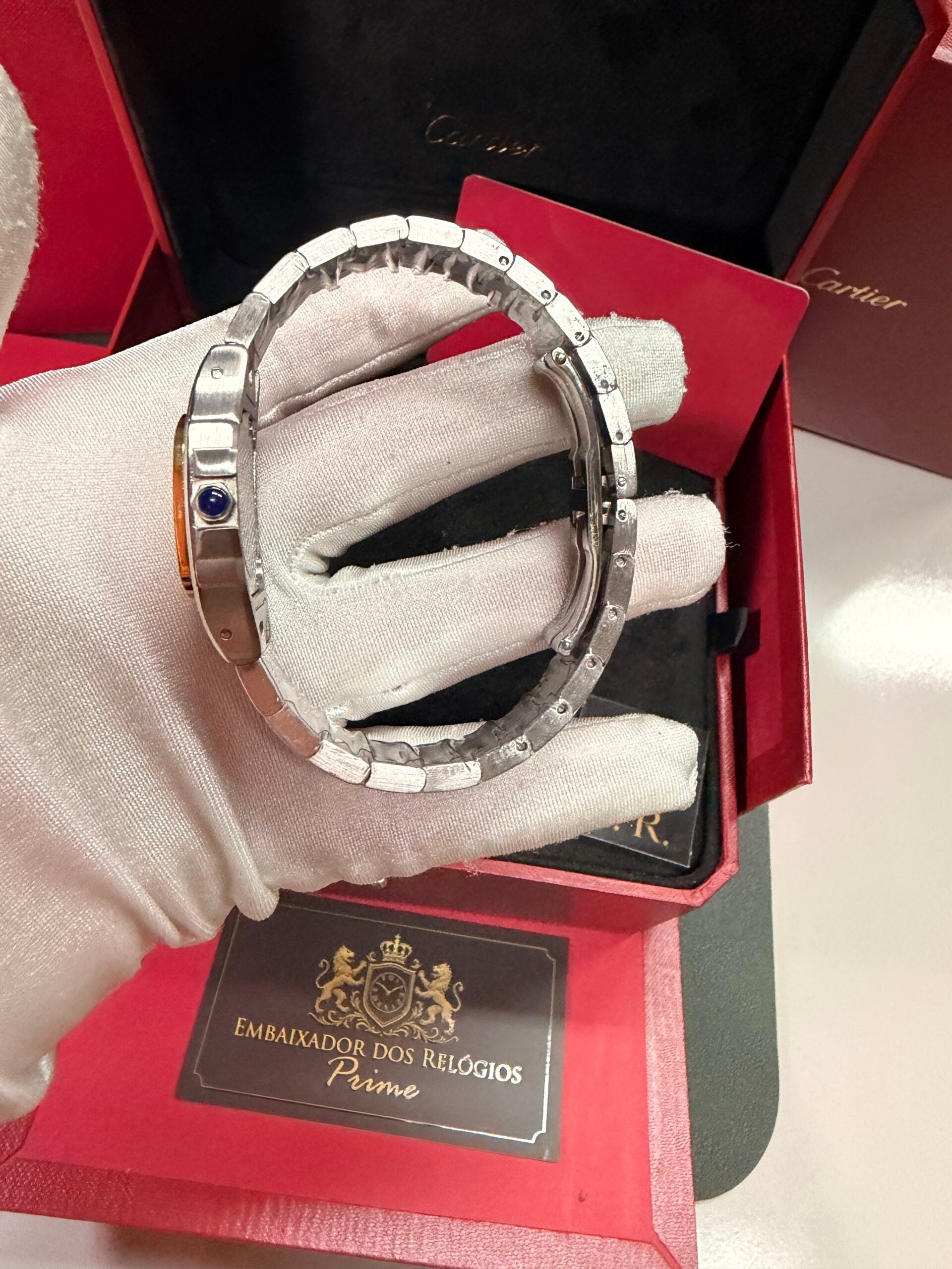 Cartier Santos Prata/Dourado – Médio