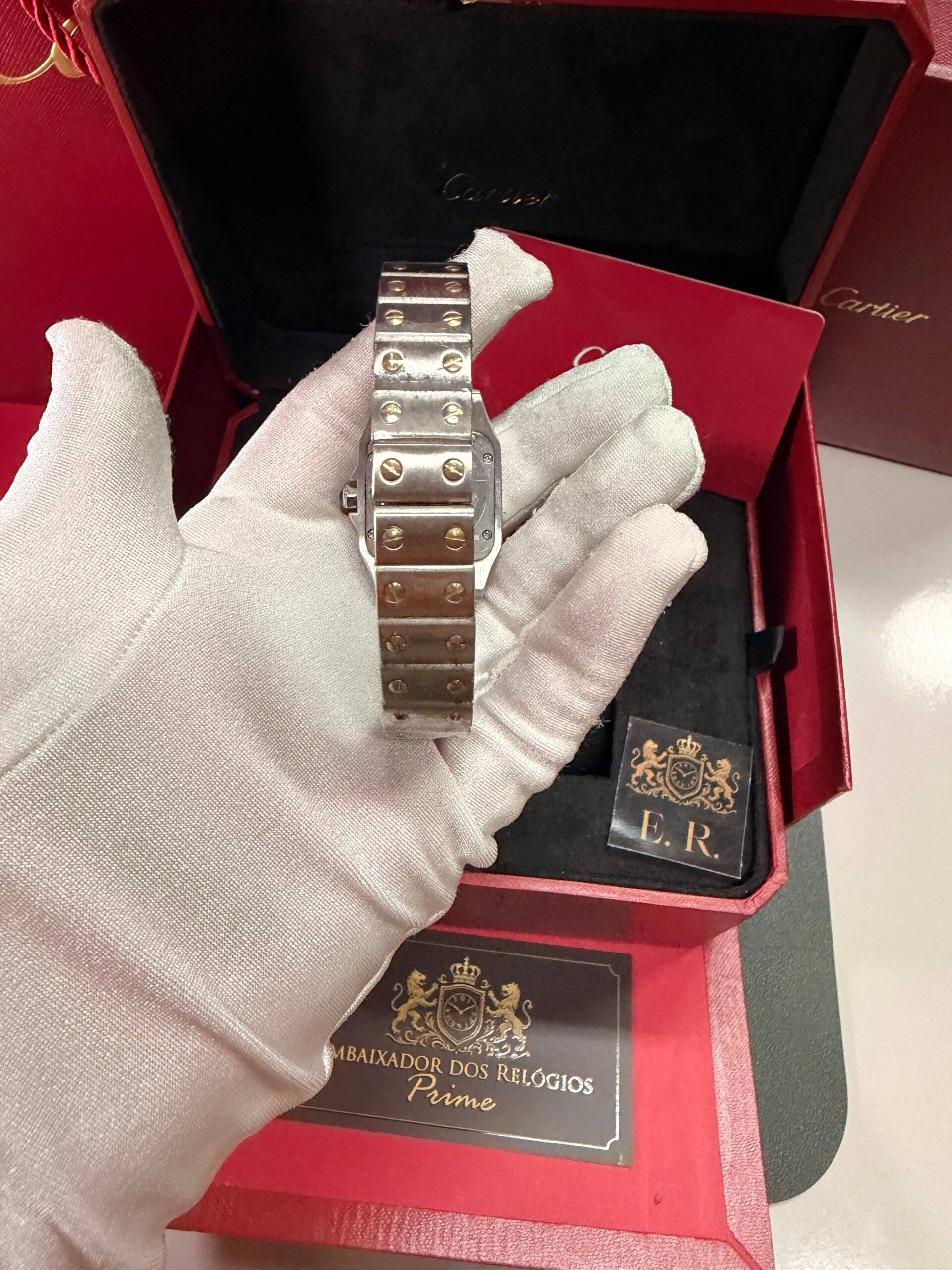 Cartier Santos Prata/Dourado – Médio