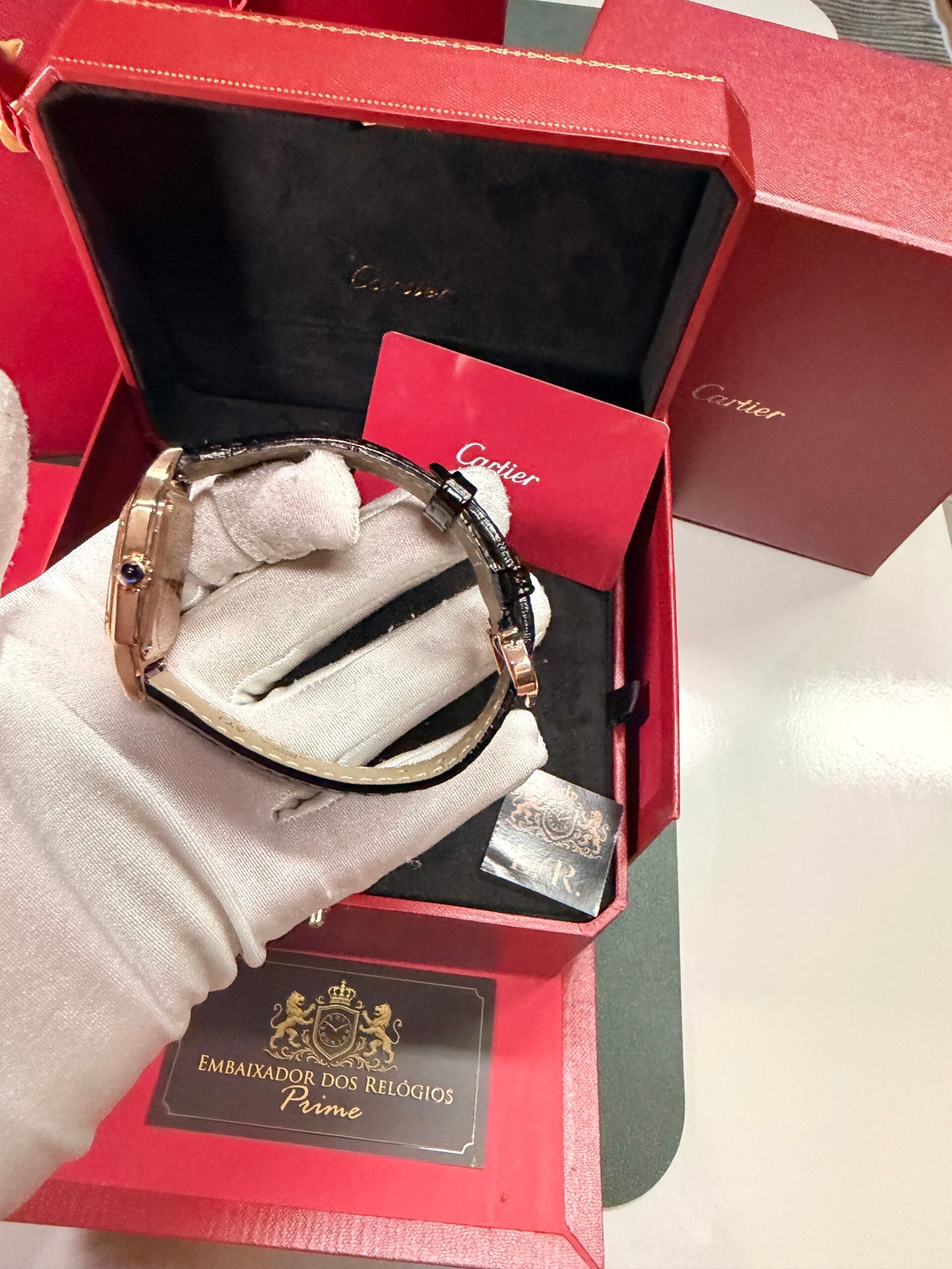 Cartier Santos Dumont Rose/Preto – Médio