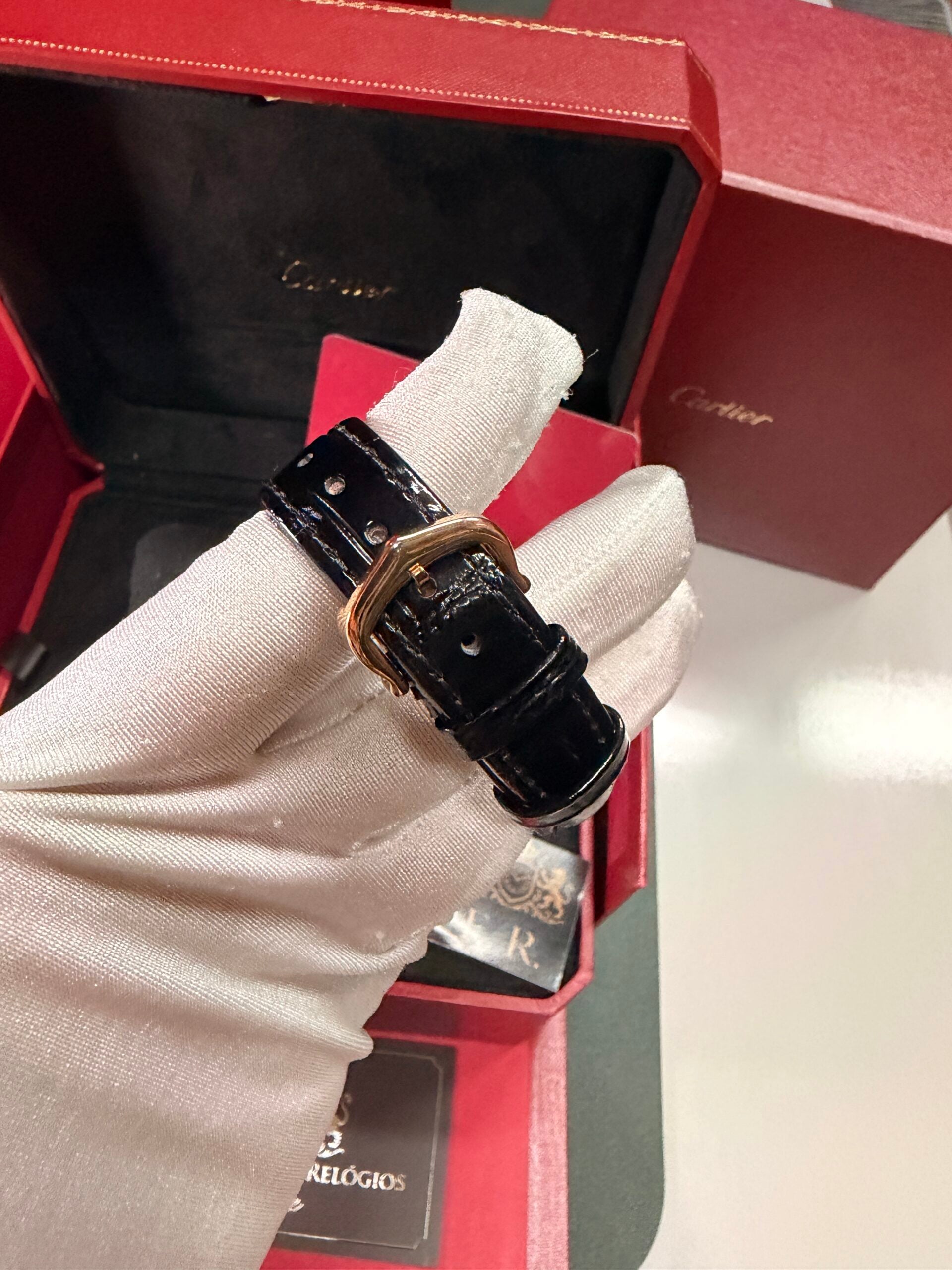 Cartier Santos Dumont Rose/Preto – Médio